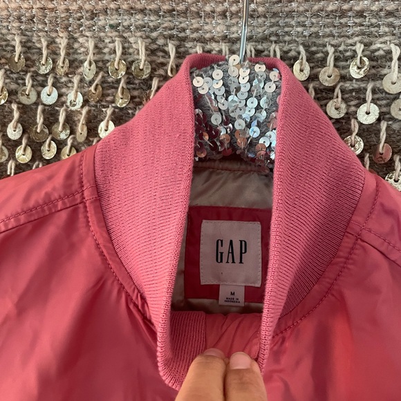 💗 GAP pink bomber jacket sz M 💗 - Picture 3 of 8